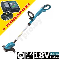 Триммер аккум. MAKITA DUR 181 RF (18.0 В, 1 акк., 3.0 А/ч, Li-Ion, 26 см, с головкой, вес 2.6 кг) (DUR181RF) - копия - фото 204995