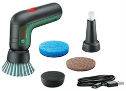 BOSCH UniversalBrush Щётка аккумуляторная очистки от загрязнений различной степени (3.6 В, 1.5Ah,   щеткодержатель с креплением на липучке, щелевая щетка, щетка из микрофибры, щетинная щетка,  абразивная щетка) - фото 210243