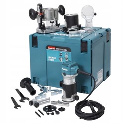 MAKITA RT0702CX2J Фрезер кромочный в MakPac-4 (710Вт, цанга 6/8мм, 10000-34000 об/мин,3 базы,1.8кг) - фото 217932