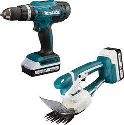 MAKITA DK18B56Y Набор: Шуруповерт уд. HP488D + Кусторез UM110D (18V,G-Series, 2*1.5Ah, 42 Нм, 2 ножа - фото 223879