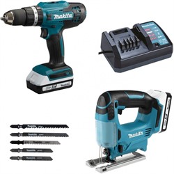 MAKITA DK18B59Y Набор: Шуруповерт уд. HP488D + Лобзик JV183D (18V, G-Series, 2*1.5Ah,  42 Нм, 65мм) - фото 223882