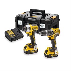 DeWalt DCK266M2T Набор: шуруповёрт уд. DCD796 +гайковёрт DCF887 в ТSTAK II (18V, 2*4.0Ah, 70/205 Нм) - фото 224113