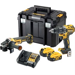 DeWalt DCK2020P2T Набор: Шуруповёрт DCD791+ УШМ DСG405 в TSTAK VI (18V, 2*5.0Ah, 70 Нм/125мм, BL) - фото 224565