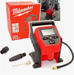 MILWAUKEE M12 BI-0 SOLO Компрессор аккум. в кор. (12V, 8.27 бар, 24.9 л/мин, ЖК-дисплей) - фото 224856