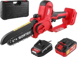 WORTEX CEC 2518-2 Мини-пила аккум. в чем. (18V, 1*4.0Ah, шина 15 см, 1/4", пропил: 3 мм, BL-motor) - фото 225230