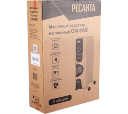 РЕСАНТА ОМ-9АВ Масляный радиатор (2400 Вт, 9 секций, вентилятор, 9.3 кг) - фото 225275