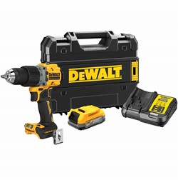 DeWalt DCD805E1T ударная дрель-шуруповерт, 18 В, 2000 об/мин, 34000 уд/мин, с АКБ 1.7 Ач и ЗУ, в кейсе TSTAK - фото 225635
