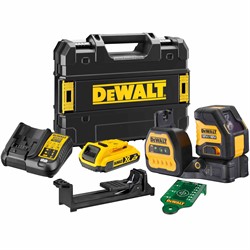 DeWalt DCE088D1G18 аккумуляторный лазерный построитель плоскостей, 12/18 В, зеленый луч, 30 м, с АКБ 2 Ач и ЗУ, в кейсе TSTAK - фото 225727