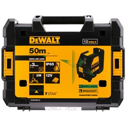 DeWalt DCE088D1G Нивелир лазерный с зел. лучем в чем. TSTAK (12V, 1*2.0Ah, 30 м, 2 луча, ±0,3мм/м) - фото 225734