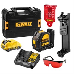 DeWalt DCE088D1R Нивелир лазерный с кр. лучем в чем. TSTAK (12V, 1*2.0Ah, 20 м, 2 луча, ±0,3мм/м) - фото 225741