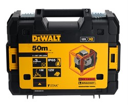 DeWalt DCE089D1R Нивелир лазерный с кр. лучем в чем. TSTAK (12V, 1*2.0Ah, 20 м, 3 луча, ± 0.3 мм/м) - фото 225769