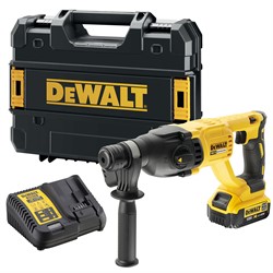 DeWalt DCH133M1 аккумуляторный перфоратор, 18 В, 2.6 Дж, 5500 уд/мин, с АКБ 4 Ач и ЗУ, в кейсе TSTAK - фото 225974