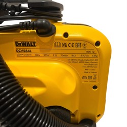 DeWalt DCV584L Пылесос аккум. (18V/300Вт, бак: 7.5л, 954 л/мин, шланг: 2м/d32мм) - фото 226402