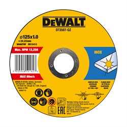 DeWalt DT3507 Диск отрезной по металлу и нержавеющей стали (125х22х1 мм, 10 шт) - фото 226463
