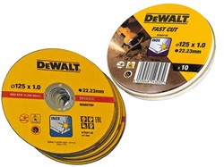 DeWalt DT3507 Диск отрезной по металлу и нержавеющей стали (125х22х1 мм, 10 шт) - фото 226464