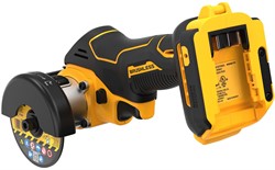 DeWalt DCS438E2T Отрезная машина акк. в чем. TSTAK (18V, 2*1.7Ah, диск 76*9,5 мм, рез 22 мм) - фото 226839