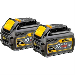 DeWalt DCB132T2 Набор: зарядное устройство двухпортовое DCB132 (12/18V/54V) + аккумуляторы (2*6.0Аh) - фото 227573