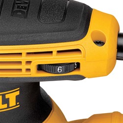DeWalt DWE6423 Эксцентриковая шлифмашина в кор.(280 Вт,125 мм, 8000-12000 об/мин, амплитуда: 2.4 мм)
