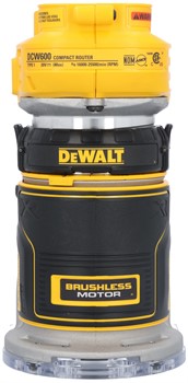 DeWalt DCW600B SOLO Фрезер кромочный аккум. в кор. (20V, цанга 6.4 мм, 55 мм, 16000-25500 об/мин)