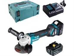 Аккум. углошлифмашина MAKITA LXT DGA 513 RTJ в кор. - фото 231095