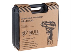 Аккум. дрель-шуруповерт BULL SR 1203 в чем. БЕСЩЕТ., 12 В, 40 Н*м, 2*2 А*ч акб, БЗП 10 мм - фото 231201