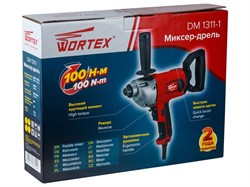 Миксер-дрель WORTEX DM 1311-1 в кор. 1100 Вт, 1 скор., M14. - фото 231386