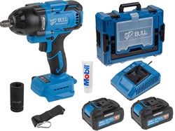 Аккум. ударный гайковерт BULL SC 1807 Xcase, XLTpro, БЕСЩЕТ., 18 В, 750 Н*м, 1/2", 2х4 А*ч, з/у 4 А - фото 231985