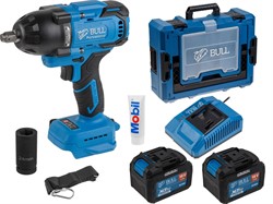 Аккум. ударный гайковерт BULL SC 1807 Xcase, XLTpro, БЕСЩЕТ., 18 В, 750 Н*м, 1/2", 2х6 А*ч, з/у 6 А - фото 231993