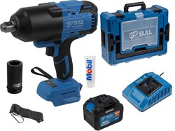 Аккум. ударный гайковерт BULL SC 1810 Xcase, XLTpro, БЕСЩЕТ., 18 В, 1500 Н*м, 3/4", 1х6 А*ч, з/у 6 А - фото 232006