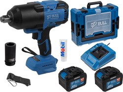 Аккум. ударный гайковерт BULL SC 1810 Xcase, XLTpro, БЕСЩЕТ., 18 В, 1500 Н*м, 3/4", 2х6 А*ч, з/у 6 А - фото 232014