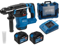 Аккум. перфоратор BULL CBH 1826 Xcase, XLTpro, БЕСЩЕТ., 18 В, 2.6 Дж, 26 мм, 2x6 А*ч, з/у - фото 232076