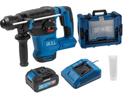 Аккум. перфоратор BULL CBH 1826 Xcase, XLTpro, БЕСЩЕТ., 18 В, 2.6 Дж, 26 мм, 1x4 А*ч, з/у - фото 232084