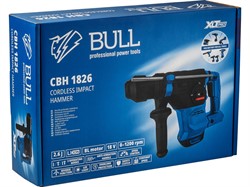 Аккум. перфоратор BULL CBH 1826 Xcase, XLTpro, БЕСЩЕТ., 18 В, 2.6 Дж, 26 мм, 1x4 А*ч, з/у - фото 232092