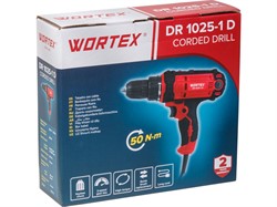 Дрель-шуруповерт WORTEX DR 1025-1 D в кор. 300 Вт, 50 Нм, 2 скор., быстрозажимной патрон: 10 мм - фото 232100