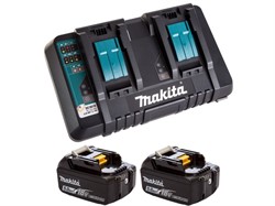 Комплект аккумулятор LXT 18.0 В BL1850B 2 шт. + зарядное устройство DC18RD MAKITA - фото 232228