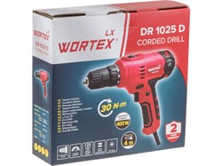 Дрель-шуруповерт WORTEX LX DR 1025 D в кор. 400 Вт, 30 Нм, 2 скор., БЗП 0.8-10 мм, 4 м шнур - фото 232247