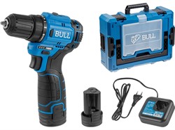 Аккум. дрель-шуруповерт BULL SR 1203 Xcase БЕСЩЕТ., 12 В, 37 Н*м, 2*2 А*ч акб, БЗП 10 мм - фото 232363