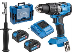 Аккум. дрель-шуруповерт BULL SR 1805 Xcase XLTpro, 2х4 А*ч, БЕСЩЕТ., 18 В, 120 Н*м, БЗП(мет.) 13 мм - фото 232374
