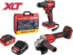 Набор аккум. инструмента WORTEX дрель-шуруповерт + ушм в чем. ALL1 XLT SET - фото 232379