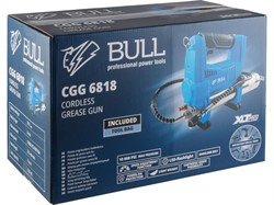 Аккум. шприц для смазки BULL CGG 6818 в кор. XLTpro SET 18 В, 690 атм., 255 г/мин, 1х4 А*ч, з/у 4 А - фото 232632