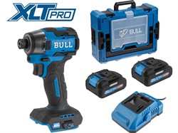 Аккум. ударный гайковерт/винтоверт BULL CID 2218 Xcase, XLTpro, SET, БЕСЩЕТ., 18 В, 220 Н*м, 2х4 А*ч - фото 232680