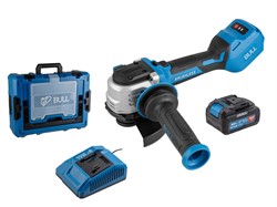 Аккум. углошлифмашина BULL CSG 1812-1 SR Xcase XLTpro 1x4 Ач БЕСЩЕТ, 125 мм, рег. об., 10 000 об/мин - фото 232719