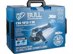 Аккум. углошлифмашина BULL CSG 1812-1 SR Xcase XLTpro 1x4 Ач БЕСЩЕТ, 125 мм, рег. об., 10 000 об/мин - фото 232733