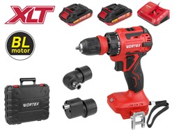 Аккум. дрель-шуруповерт WORTEX BD 2025 LiSET в чем. ALL1 XLT БЕСЩЕТ, 18 В, 55 Н*м, 2х2 А*ч + 2 насад - фото 232853