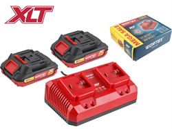 Набор аккумулятор 2х2 А*ч и зарядное устройство 2х2 А WORTEX ALL1 XLT в кор. SET - фото 232935