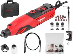 Гравер электрический WORTEX MG 3217 E в чем.+аксессуары 130 Вт, 10000-35000 об/мин, цанга 3,2 + БЗП - фото 233375