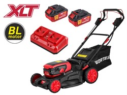 Газонокосилка аккум. WORTEX CLM 4536-4 в кор. XLT SET БЕСЩЁТ.ДВИГ., САМОХОД., 18В+18В, 2х4Ач акб - фото 233526