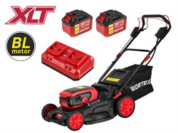 Газонокосилка аккум. WORTEX CLM 4536-4 в кор. XLT SET БЕСЩЁТ.ДВИГ., САМОХОД., 18В+18В, 2х6Ач акб - фото 233540