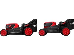 Газонокосилка аккум. WORTEX CLM 4536-4 в кор. XLT SET БЕСЩЁТ.ДВИГ., САМОХОД., 18В+18В, 2х6Ач акб - фото 233543