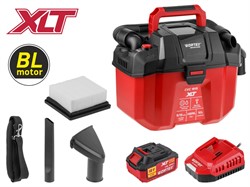 Аккум. пылесос WORTEX CVC 1815 в кор. XLT SET БЕСЩЁТ., 18 В, 9-15 кПа, 10 л, строительный - фото 233763